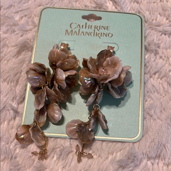 Catherine Malandrino Jewelry - Catherine Malandrino Brown Floral Earrings